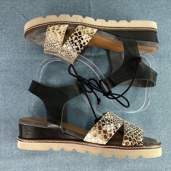 Diba True Left Blank animal print leather sandals size 8 - Picture 4 of 9